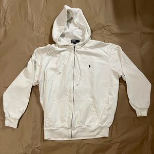 Polo white zip-up hoodie